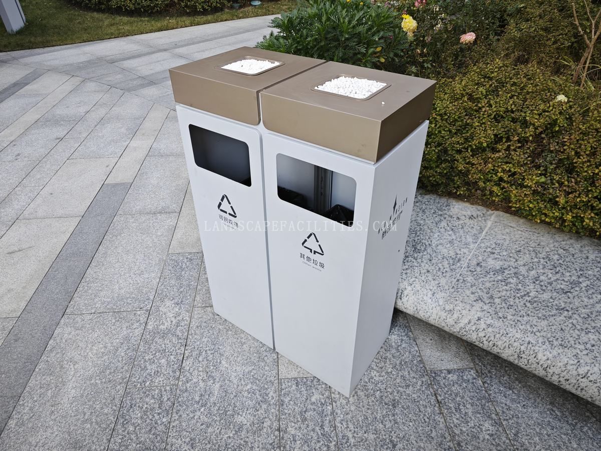 Outdoor garbage bins with co