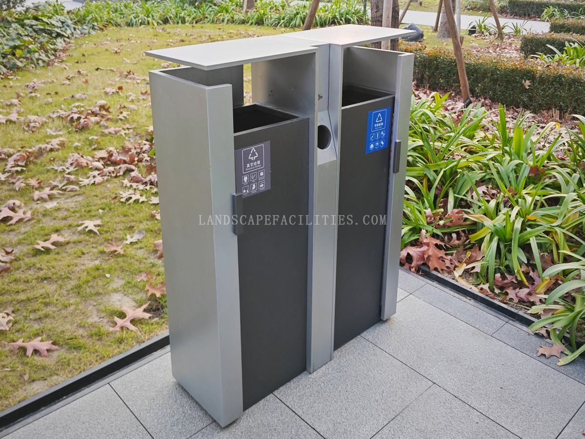 Outdoor square garbage bins 